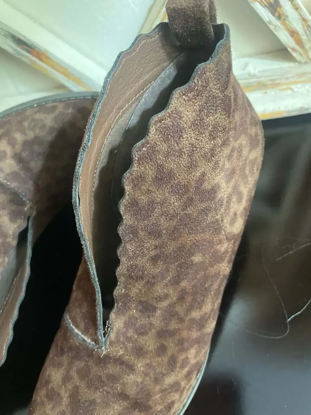 Coconuts by Matisse Addie Scalloped Leopard Print Booties Size 8M